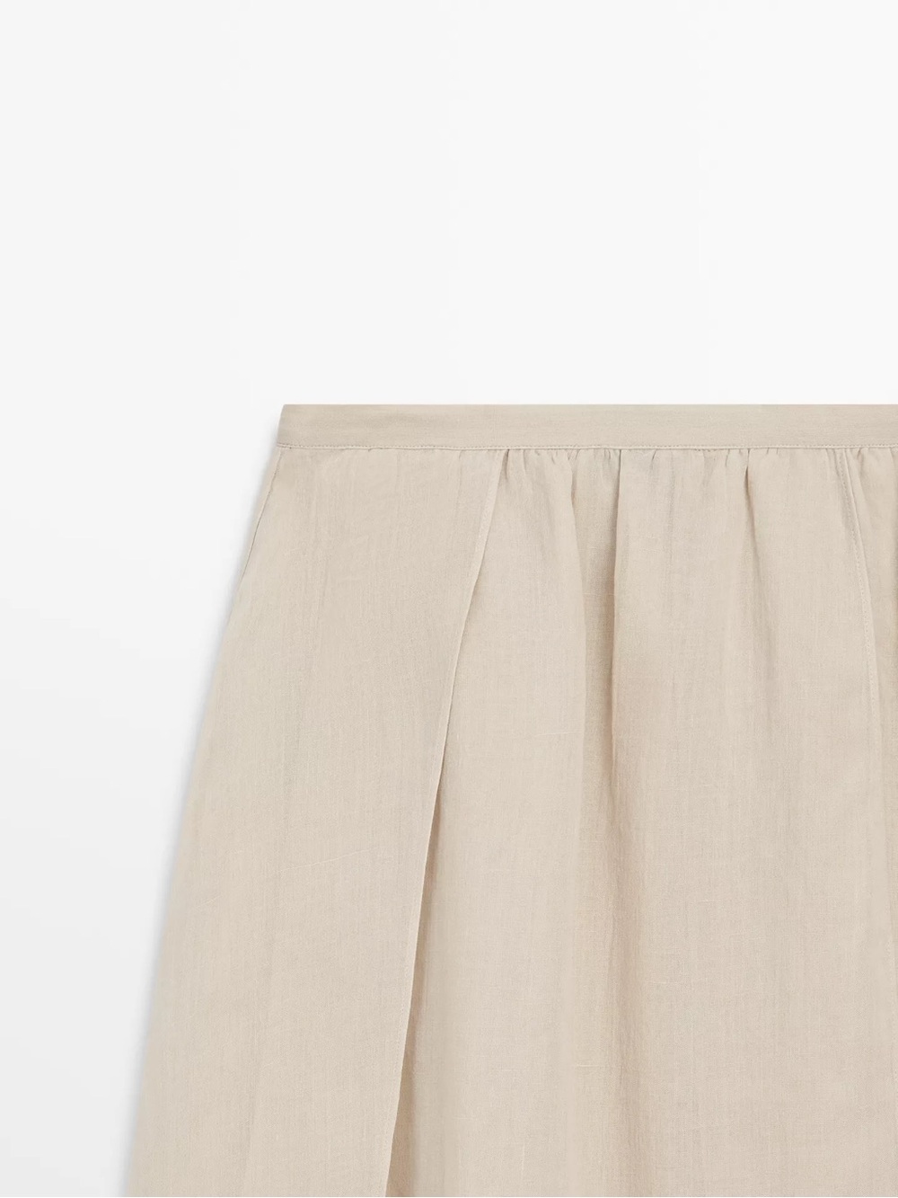 Massimo Dutti Light Beige A-Line Midi Skirt - Picture 7 of 8